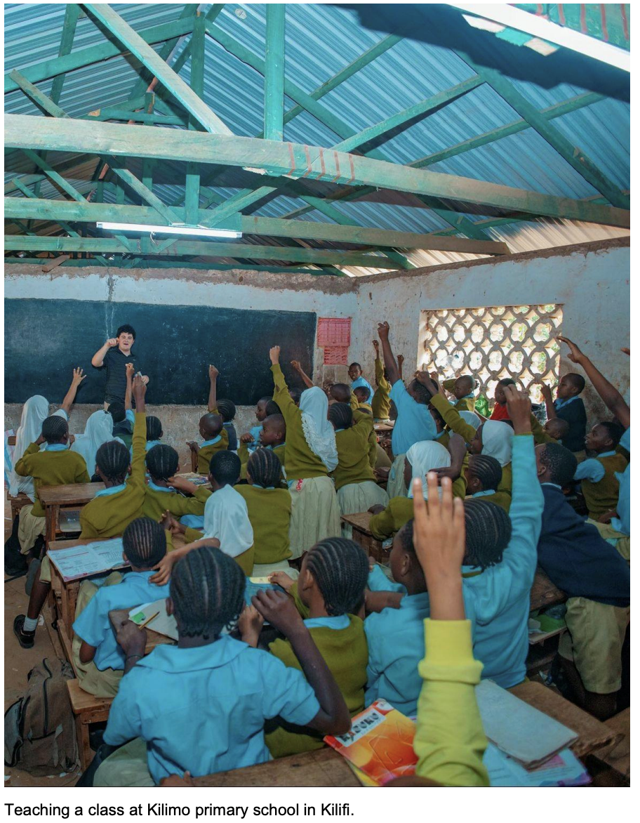 Ben Ross teaching in a school in Kilifi