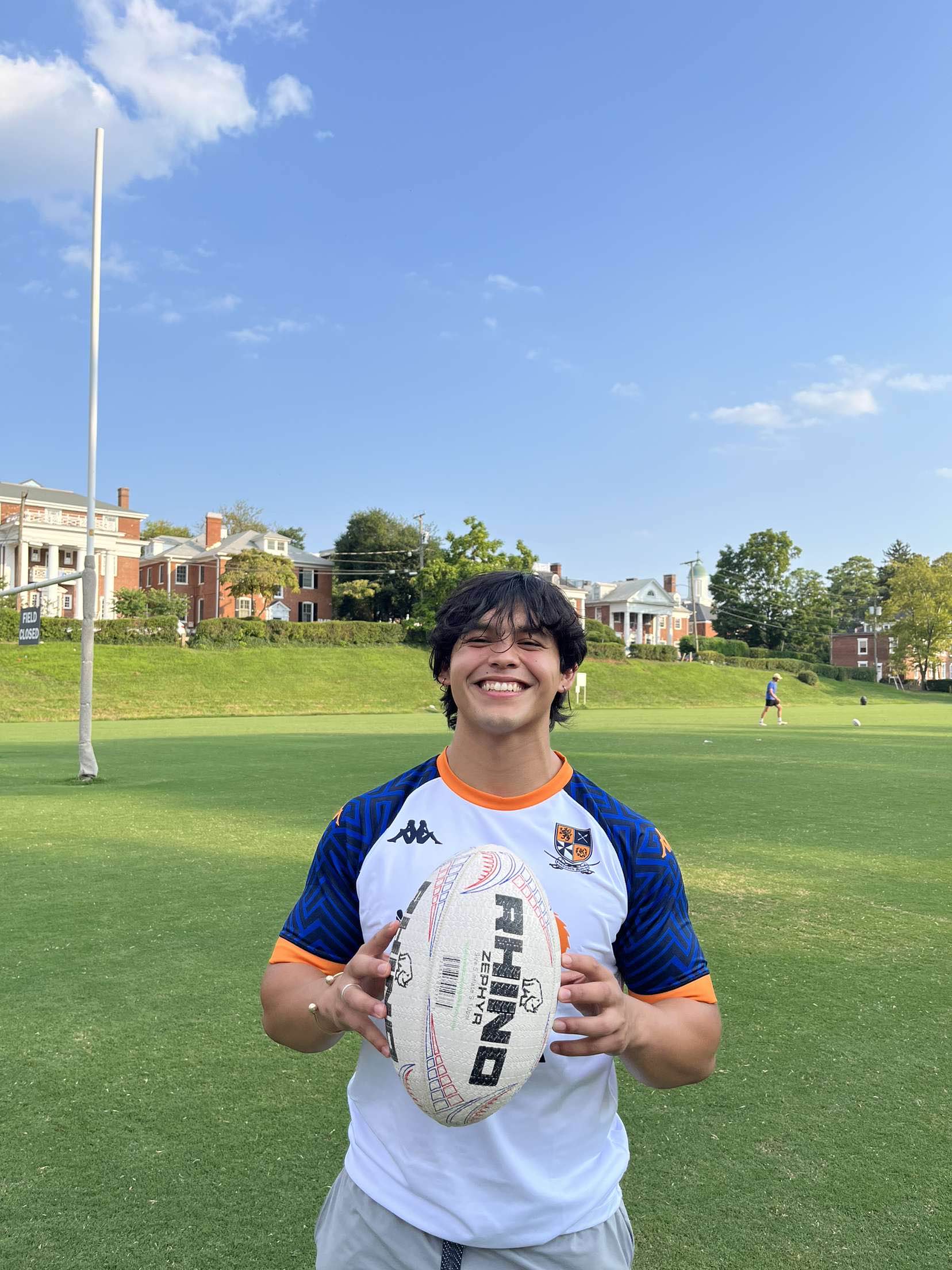 David Gastelum with rugby ball