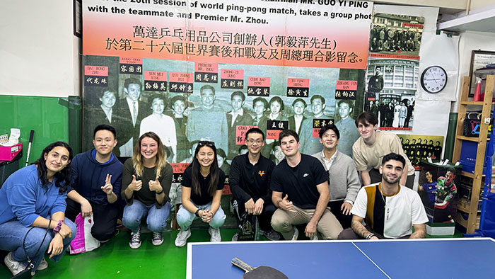 UVA students at Ping Pong store in Hong Kong