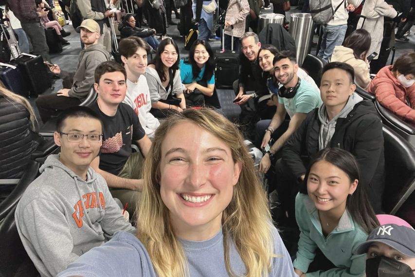 UVA students at Dulles airport