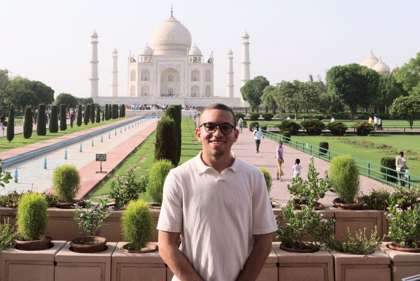 Gregory Perryman with Taj Mahal in the background