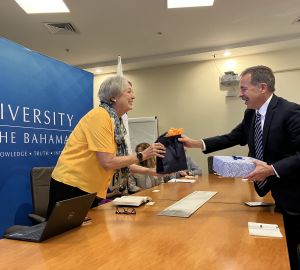 Steve Mull meeting with the University of Bahamas president