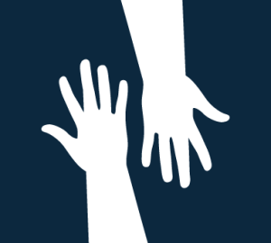 International Neighbors Logo: two hands reaching out to each other