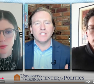 Shot of panelists in virtual discussion